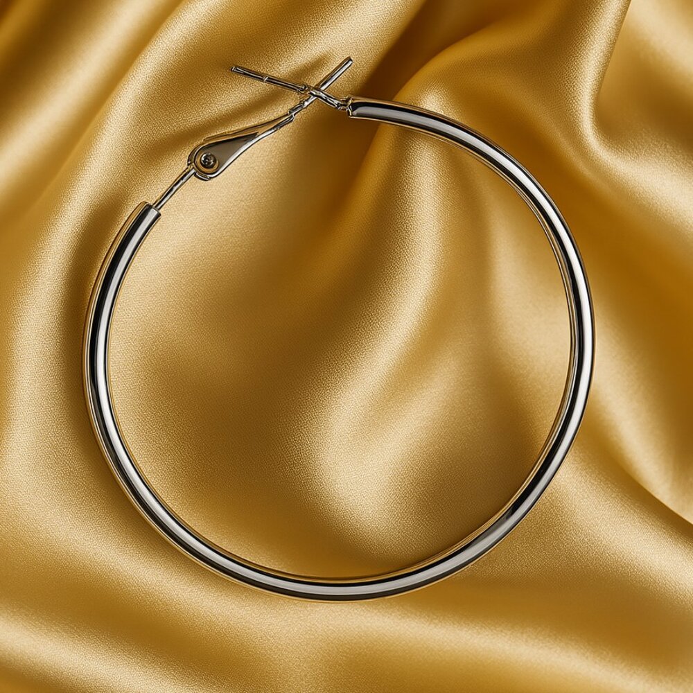 Polished Silver Hoop Earrings – Lightweight Minimalist Everyday Jewelry - Women